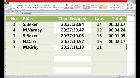 reading rfid using excel for enduro timing|rfid race timing software.